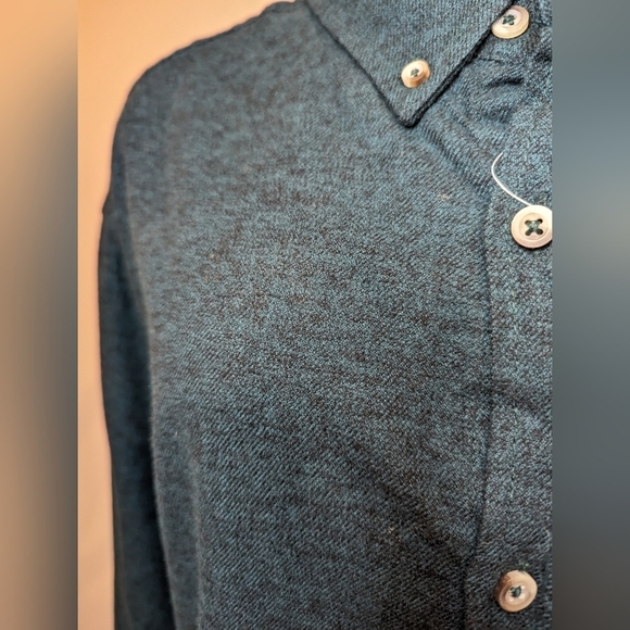 Men's flannel button up teal Jaspe cotton Shirt,  men's Size 2XL NWT - Picture 3 of 10